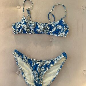 Triangl Blue and White Floral Bikini
